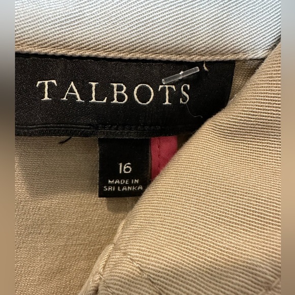 Talbots Tan Blazer 2 front pockets, 2 Button closure Sz 16 - Picture 9 of 11